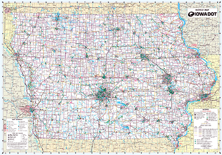 Iowa transportation map for bicyclists